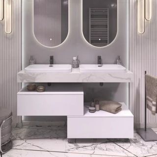 Тумба подвесная без столешницы Velvex Unit tp.UNI.80.1Y белый матовый, 80 см